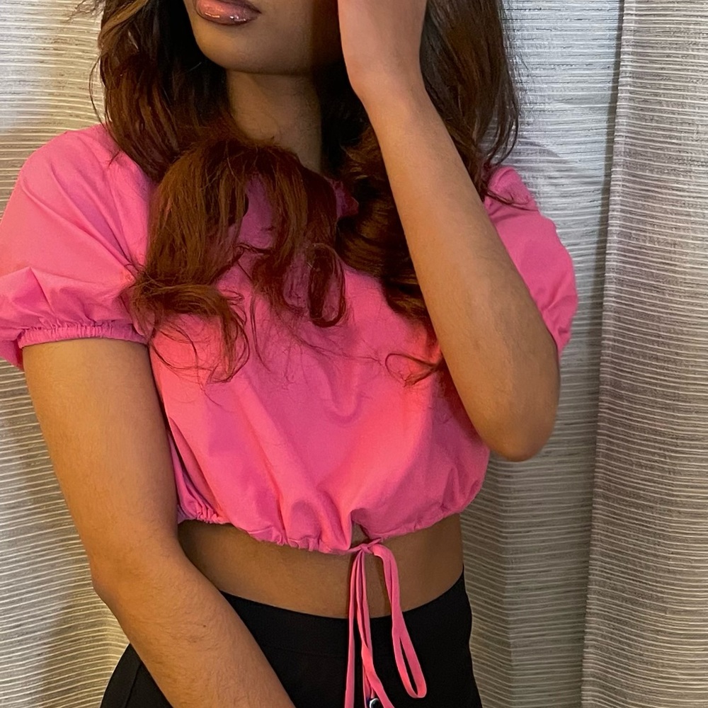 Staud prato crop short puff sleeve - Picture 3 of 4
